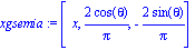 xgsemia := [x, 2*cos(theta)/Pi, -2*sin(theta)/Pi]