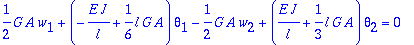 1/2*G*A*w[1]+(-E*J/l+1/6*l*G*A)*theta[1]-1/2*G*A*w[...