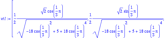 vt1 := vector([1/2*sqrt(2)*cos(1/3*Pi)/(sqrt(-18*co...