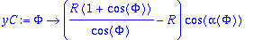 yC := proc (Phi) options operator, arrow; (R*(1+cos...